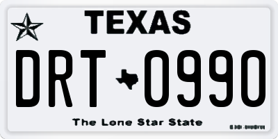 TX license plate DRT0990