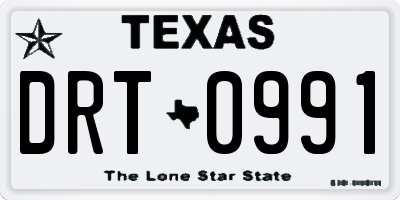 TX license plate DRT0991