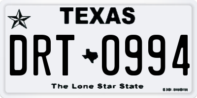 TX license plate DRT0994