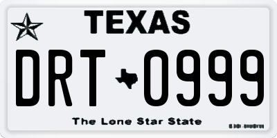 TX license plate DRT0999