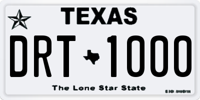 TX license plate DRT1000