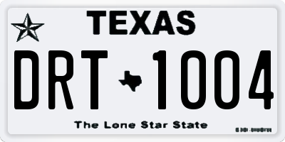 TX license plate DRT1004