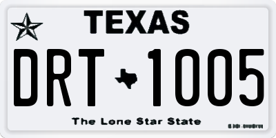 TX license plate DRT1005