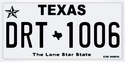 TX license plate DRT1006