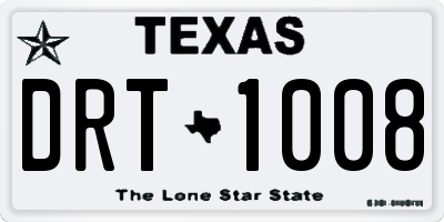 TX license plate DRT1008