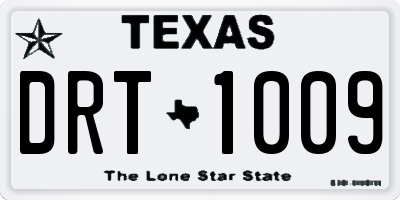 TX license plate DRT1009