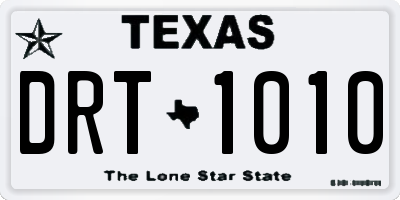 TX license plate DRT1010