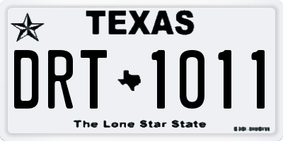 TX license plate DRT1011