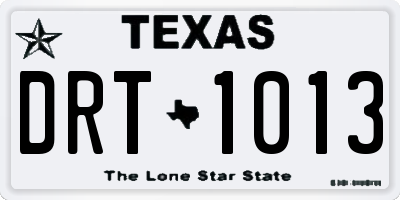 TX license plate DRT1013