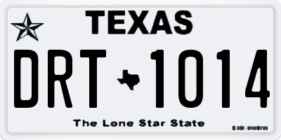 TX license plate DRT1014