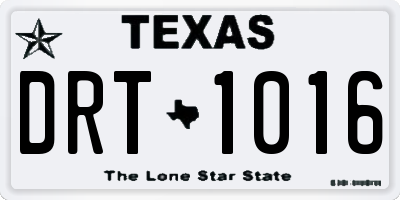 TX license plate DRT1016