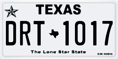 TX license plate DRT1017