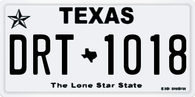 TX license plate DRT1018