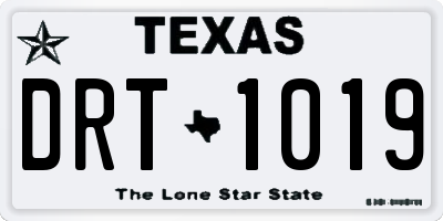 TX license plate DRT1019