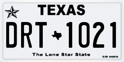 TX license plate DRT1021