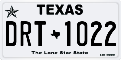 TX license plate DRT1022