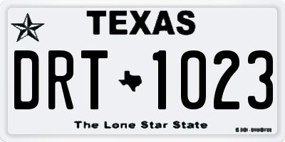 TX license plate DRT1023