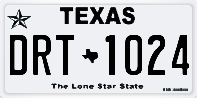 TX license plate DRT1024