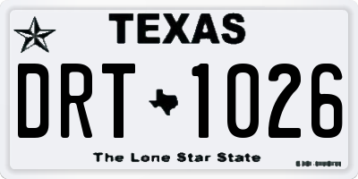 TX license plate DRT1026