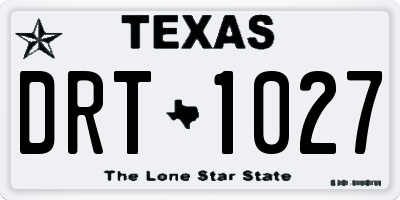 TX license plate DRT1027