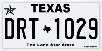 TX license plate DRT1029