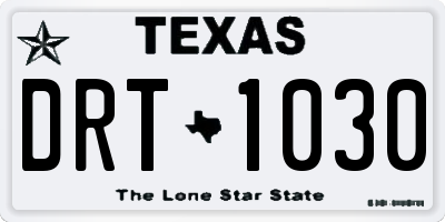 TX license plate DRT1030