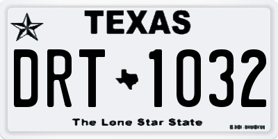 TX license plate DRT1032