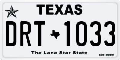TX license plate DRT1033
