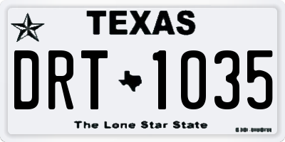 TX license plate DRT1035