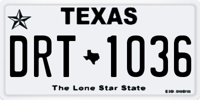 TX license plate DRT1036