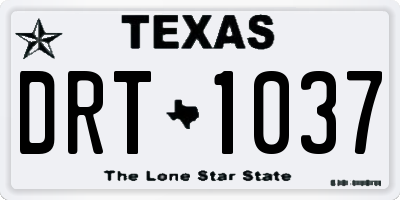 TX license plate DRT1037