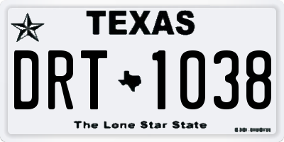 TX license plate DRT1038