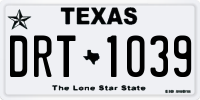 TX license plate DRT1039