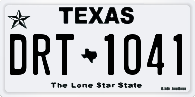 TX license plate DRT1041