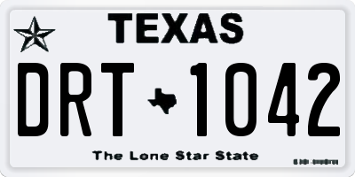 TX license plate DRT1042