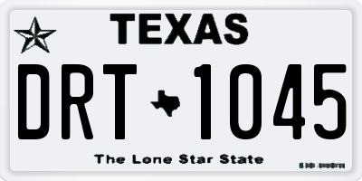 TX license plate DRT1045