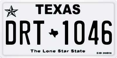 TX license plate DRT1046