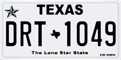 TX license plate DRT1049