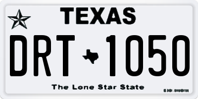 TX license plate DRT1050