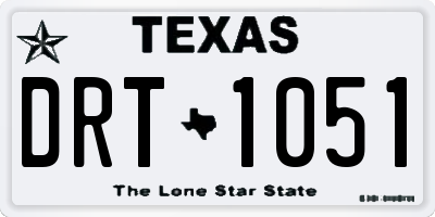 TX license plate DRT1051