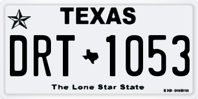 TX license plate DRT1053