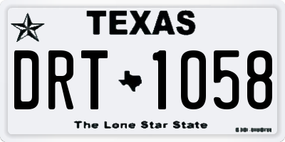 TX license plate DRT1058