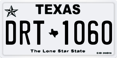 TX license plate DRT1060