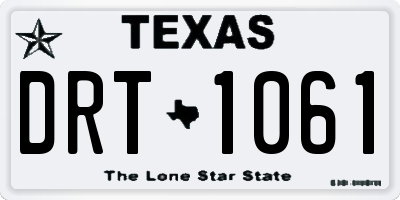 TX license plate DRT1061