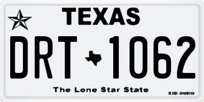 TX license plate DRT1062