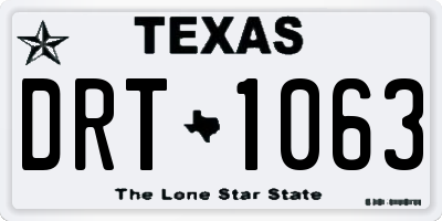 TX license plate DRT1063