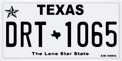 TX license plate DRT1065