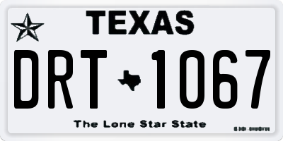 TX license plate DRT1067