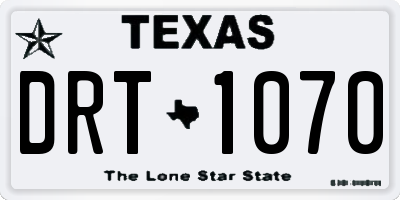 TX license plate DRT1070