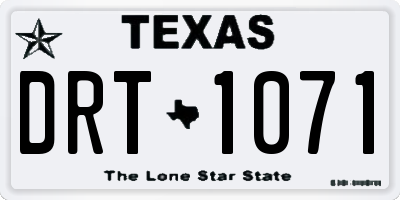 TX license plate DRT1071